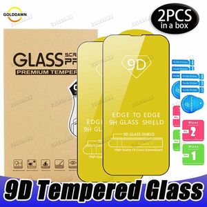 2Pack 9D Phone Tempered Glass Screen Protector For iPhone 15 14 Plus 13 12 11 pro max xr xs 6 7 8 plus SAMSUNG s22 s21 a13 a23 a33 a53 a73