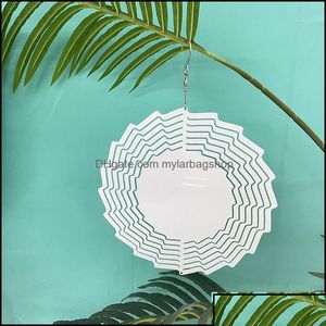 Artes e artesanato Artes e artesanato Presentes Home Garden Sublima￧￣o Spinner de vento sublimado 10 polegadas Blank Metal Ornament Dou Dhbsm Deli Deli DH8YP