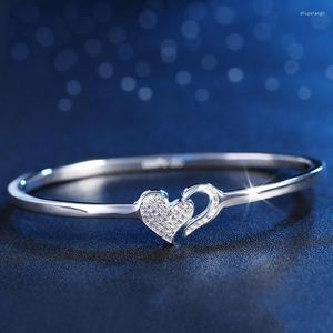Bangle Han Edition Love of Creative Fashion Bracelets Silver Color Bracelet Set Auger en forma de corazón al por mayor