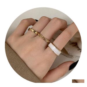 Band Rings Womens Gold Metal Rings Set For Women Girl Band 3Pcs/Lot Engagement Golden Alloy Bohemian Geometry Knuckle Ring Jewelry D Dhfs6