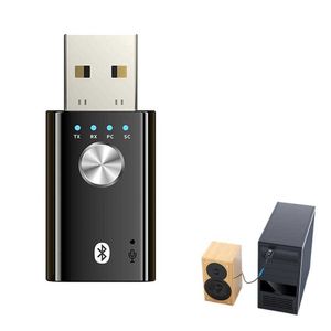 4-in-1 USB Bluetooth互換5.1 Wi-Fi FindersオーディオレシーバートランスミッターAUX 3.5mmジャックTVカーワイヤレスアダプター外部サウンドカード