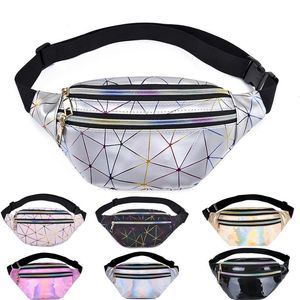 Waist Bags Holographic for Women Glitter Fanny Pack Waterproof Geometric Belt Fashion Laser Phone Pouch Chest 221124