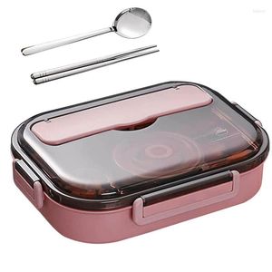 Dinnerware Sets Large Capacity Bento Box 4 Compartment Salad Container For Lunch Leak Proof Lunchbox 1500ml Thermal Adult