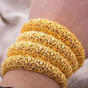 Bangle 24k Gold Cuff Bagles African Color for Women Bridal Ethiopia Dubai Bangles Armband Bröllop smycken fru gåvor set