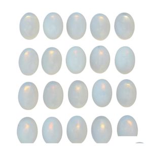 Loose Gemstones Opalite Oval Flat Back Gemstone Cabochons Healing Chakra Crystal Stone Opal Bead Cab Ers No Hole For Jewelry Craft M Dhkif