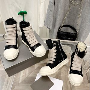 Designer Rick Owen Seak Boots Mini Snow Canvas High Boot Ademend Zwart Lace Up Light Shoes Fashion Echte herfst Winter Originele gesp met doosmaat 35-46