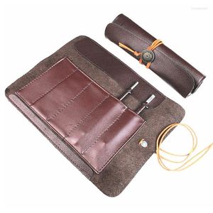 Storage Bags Roll-Up Kitchen Tools Bag PU Leather Carving Knives Pocket Organizer Seal Engraving Knife Cover Chef Pouch