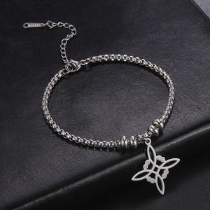 Witch Knot Charm Armband för kvinnor Rostfritt stål Boxkedjelband Amulet smycken födelsedagspresent