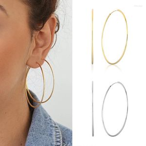 Kolczyki Hoop Classic Big Circle For Women 925 STRISTLING SREBRE SIRONAL JEADLORY Earbe Ear Accssory Plain Party Casual Gift