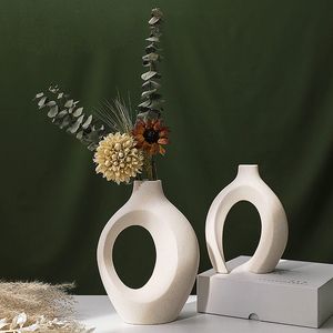 ノルディックセラミック花瓶ベビーシャワーウェディングデコレーションホワイトマット植木鉢手工芸