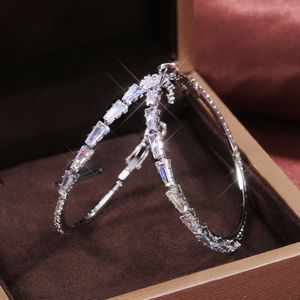 Big Hoop Earrings Huggie Zircon Diamond Ear Rings Cuff for Women Girls Fine Fashion Jewelry Gift
