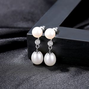Koreanische Mode Süßwasser Perle s925 Silber Exquisite Baumeln Ohrringe frauen Schmuck Süße Temperament dame Casual Vielseitige Ohrringe Zubehör Geschenk