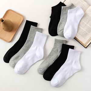 Men's Socks Black White Gray Cotton Men Thin Knit Mesh Long Fitness Breathable Quick Dry Short Sock For Cycling Plus Size