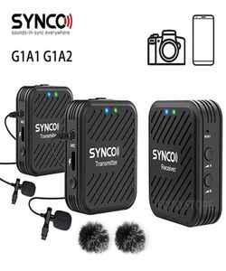 Synco G1 G1A1 G1A2 Sistema de microfone sem fio 24GHz Entrevista Lavalier Lapel Mic Receiver Phones DSLR Tablet Camcorder