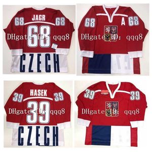 College Hockey trägt 1998 Tschechische Republik Hockey-Trikot DOMINIK HASEK JAROMIR JAGR Benutzerdefinierter beliebiger Name, Nummernnaht, benutzerdefinierte Größe S-4XL