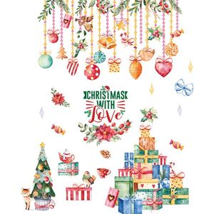 Decora￧￵es de Natal Janela decalque Papai Noel Snowflake adesivos Decalques de parede de inverno para crian￧as quartos ano 221123