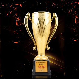 Decorative Objects Figurines Customized Trophy Cup Award College Sports Gold Plated Team Competition Craft Souvenir Trofeu 221124