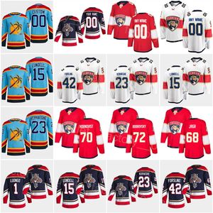 Florida Hokey Panthers 72 Sergei Bobrovsky Jersey 9 Sam Bennett 70 Patric Hornqvist 68 Jaromir Jagr 15 Anton Lundell