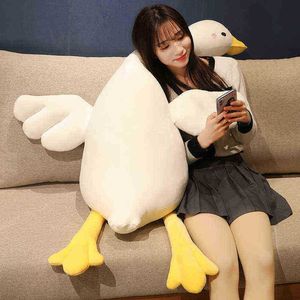 50150Cm Giant Simulation Duck Cuddle Cuddly Long Cushion Soft Stuffed Giant Goose Cuddly Bear Swan Pop For kid Birthday Gift J220729