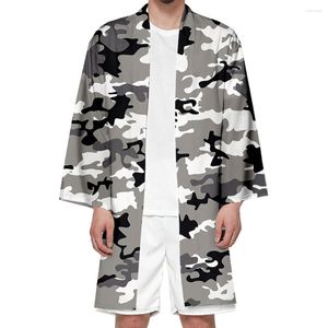 Мужские повседневные рубашки кимоно мужская и женская одежда в японском стиле 3D Цифровая печать Японский традиционный кардиган 14