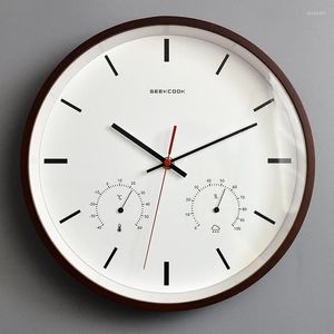壁の時計ミニマリストリビングルーム超キエット温度湿度クリエイティブホーム装飾時計時計モダンデザイン