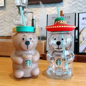 Starbucks mug limited edition web celebrity summer Latin American bear lovely glass drinking cup 503ml portable FX28