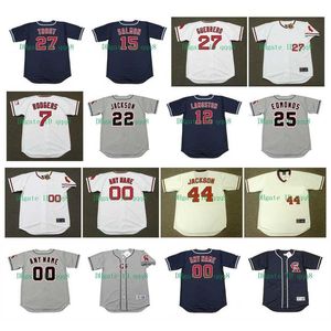 College-Baseball trägt Vintage-Trikots aus Kalifornien. TIM SALMON MIKE TROUT BO JACKSON ALBERT PUJOLS REGGIE JACKSON JIM ABBOTT BUCK RODGERS ROD CAREW ALOMAR Baseball