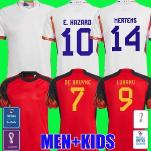 Fansspeler Belgi Wereldbeker voetbeker Jerseys Nationaal Team De Bruyne Hazard Courtois Lukaku Tielemans Doku Batshuayi vrouwen Mini Kids Set voetbalshirt kits
