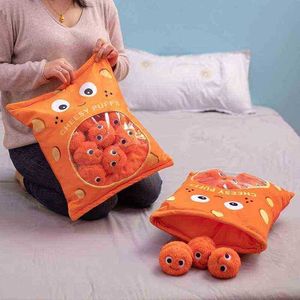 Lindo Kawaii enchido macio uma bolsa nuvens de fumaça brinquedos de lanches Presumada Presumada Folhada Toys Ldren Birthday Christmas Gift para LD J220729