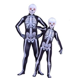 Theme Costume Scary Zombie Skeleton Skull Suit Carnival Party Dress Up Halloween for Adult Kids 221124