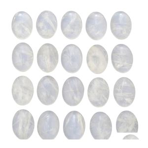 Loose Gemstones Natural Quartz Crystal Oval Flat Back Gemstone Cabochons Healing Chakra Stone Bead Cab Ers No Hole For Jewelry Craft Dhzwo