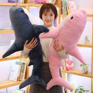 Super Huge Plush Shark Toys Soft Stuffed Toy Animal Reading Pillow For Birthday Gifts Pillow Pop Gift For ldren J220729