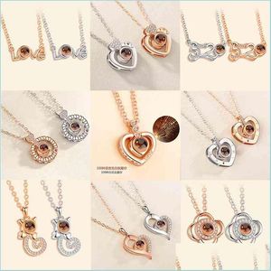 Pendant Necklaces Bohemian 12Pcs Necklace Pendant Moon Star Feather Olive Leaf Heartbeat Coin Chain Girl Lady Mother Jewelry Dhgarden Dhtha