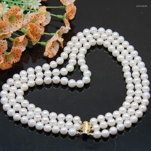 Pendant Necklaces 7-8mm Fashion White Pink AKOYA Round Freshwater Cultured Pearl Necklace Set