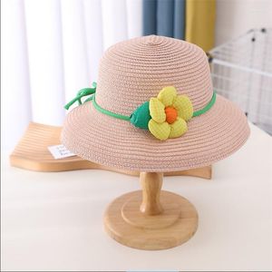 Hats Baby Sun Hat Chapéu Sol Proteção Sum Summer Boys and Girls Top Straw British Sunshade Versão coreana da maré