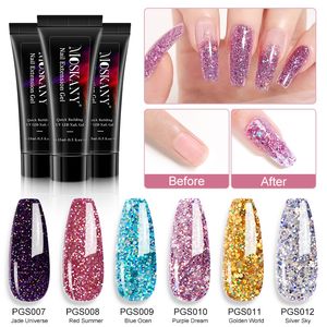 MOSKANY Poly Nail Gel Set 6W LED Lamp Full Manicure Set Quick Extension Nail Kit Gel Building Poly UV Gels Set For Nail