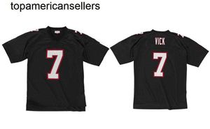 Maglia calcistica cucita 7 Michael Vick 2002 Maglie da rugby retrò uomini donne giovani s-6xl