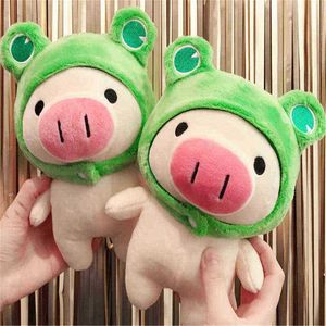 Creative Kawaii Pig Turn to Bunny Frog Cuddly Animal Pig Dolsl Soft Boys Girls Toys para Ldren Birthday Gift J220729