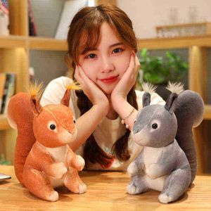 25Cm Kawaii Squirrel Plush Toys Multicolor Simulation Animal Dolls Stuffed Soft Squirrel Home Decorative Toys For ldren Girls J220729