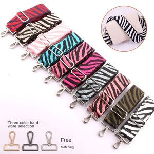 Bag Parts Accessories SUZAOZHE Ladies Zebra Print Shoulder Strap Waist Canvas Crossbody DIY Adjustable Accessory 221124