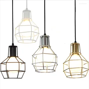 Lampy wiszące nowoczesne światła wiszą żelaza klatka w stylu lampy led lampa led e27 jadalnia bar restauracyjny przemysł loft hanglamp retro