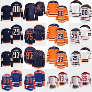 Uomo Bambino Donna Hockey Reverse Retro 29 Maglia Leon Draisaitl 97 Connor McDavid 93 Ryan Nugent-Hopkins 18 Zach Hyman 75 Evan Bouchard 13''Nhl''Camicia