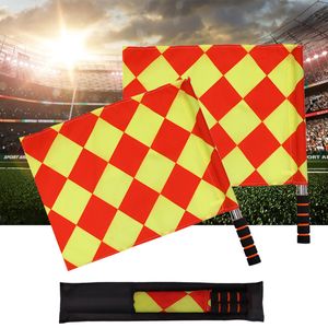 Bannerflaggor 1 Set Soccer Referee Flags Professional Fair Play Sports Match Football Lineman Game Domee Equipment 221124