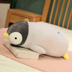 1Pc Super Soft 5580Cm Plush Lying Penguin Pillow Cuddly Penguin Toys Bed Sofa Cushion Kids sleeping Peluche Cute Gift J220729