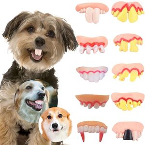 Abbigliamento per cani Denti finti per protesi divertenti Forniture per la decorazione di animali domestici Halloween Cosplay Umani e vampiri Giocattoli Decorazione ingannevole