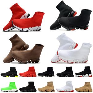 有名なブランドのLuxurys Designer Boots Women Mens Fashion Socks Shoes Extized Loafers Clear Sole Sole Triple Black Red Brown Green Speed Trainersプラットフォームスニーカー
