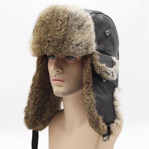 Berets IANLAN Winter Echtpelz Skifahren Hüte Unisex Bomber Für Männer Frauen Schafe Leder Top Russische Uschanka IL00425