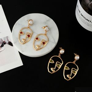 Stud Human Face Earrings Unique Abstract Art Dangle Stud Earring Fashion Geometric Drop Hoops Studs Delivery Jewelry Dhgarden Dhxds