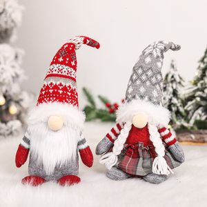 Christmas Decorations Gnome Plush Knitted Faceless Doll Handmade Swedish Tomte Elf Decoration Year Gifts Xmas Decor for Home 221123