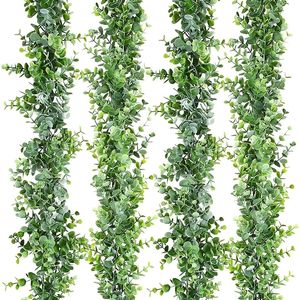 Faux Floral Greenery 3packs 6ft Artificial Eucalyptus Garland Wanging Fake Plant Vines для свадебной домашней комнаты.